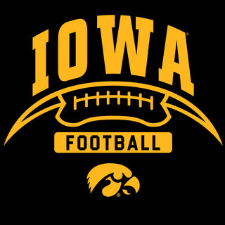 University of Iowa Hawkeyes Football Crescent Short Sleeve T Shirt - Black