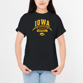 University of Iowa Hawkeyes Football Crescent Short Sleeve T Shirt - Black