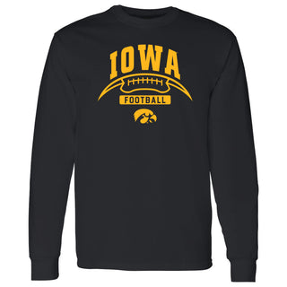 University of Iowa Hawkeyes Football Crescent Long Sleeve T Shirt - Black