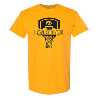 University of Iowa Hawkeyes Basketball Board Short Sleeve T Shirt - Gold