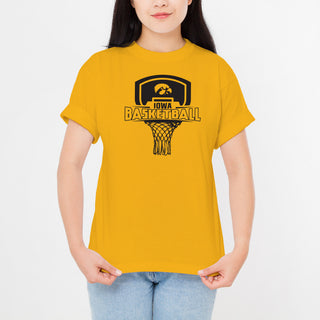 University of Iowa Hawkeyes Basketball Board Short Sleeve T Shirt - Gold