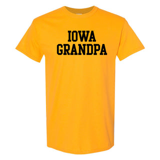 Iowa Basic Block Grandpa T-Shirt - Gold