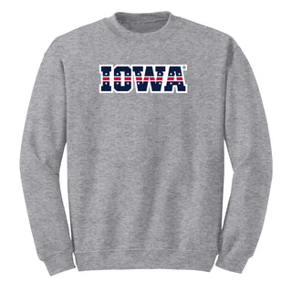 University of Iowa Hawkeyes Patriotic Wordmark, Team Color Crewneck