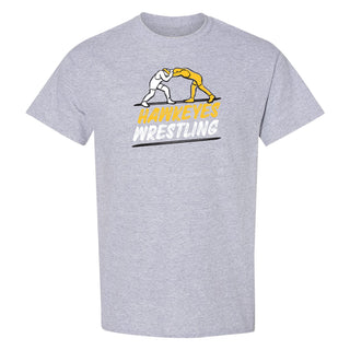 Iowa Wrestling Sketch T-Shirt - Sport Grey