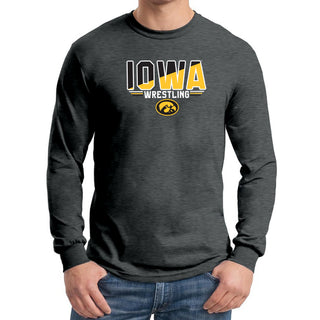 Iowa Wrestling Top Flight Long Sleeve T-Shirt - Dark Heather