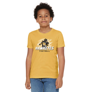 Iowa Football Action CVC Youth T-Shirt - Heather Yellow Gold