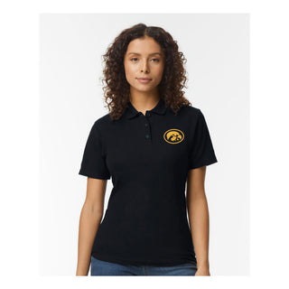 Iowa Hawkeye Oval EMB Womens Softstyle Pique Polo