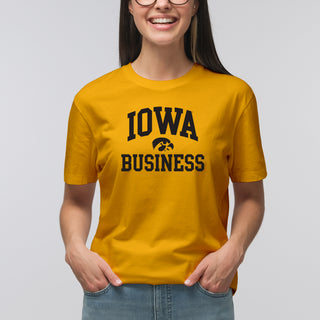 University of Iowa Hawkeyes Arch Logo Business Short Sleeve T Shirt - Gold