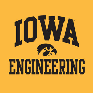 University of Iowa Hawkeyes Arch Logo Engineering Short Sleeve T Shirt - Gold