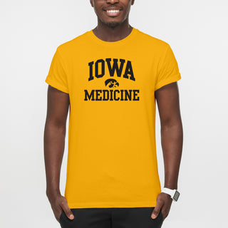 University of Iowa Hawkeyes Arch Logo Medicine Short Sleeve T Shirt - Gold