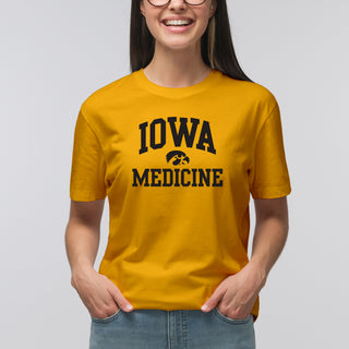 University of Iowa Hawkeyes Arch Logo Medicine Short Sleeve T Shirt - Gold