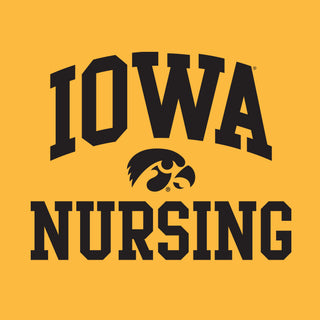 University of Iowa Hawkeyes Arch Logo Nursing Short Sleeve T Shirt - Gold