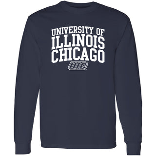 University of Illinois at Chicago Flames Arch Logo Long Sleeve - Navy