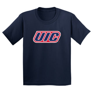 University of Illinois at Chicago Flames Primary Logo Youth T-Shirt - Navy