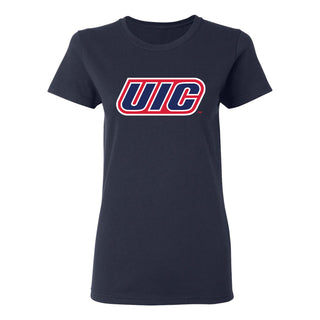 University of Illinois at Chicago Flames Primary Logo Women's T-Shirt - Navy