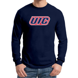 University of Illinois at Chicago Flames Primary Logo Long Sleeve T-Shirt - Navy