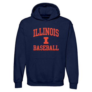 Illinois Arch Logo Baseball Hoodie - Navy