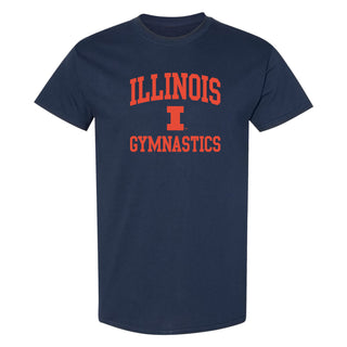 Illinois Arch Logo Gymnastics T-Shirt - Navy