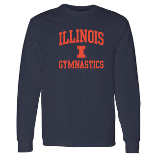 Illinois Arch Logo Gymnastics Long Sleeve - Navy