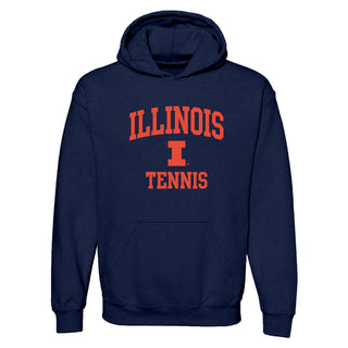 Illinois Arch Logo Tennis Hoodie - Navy