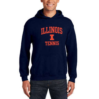 Illinois Arch Logo Tennis Hoodie - Navy