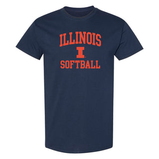 Illinois Arch Logo Softball T-Shirt - Navy