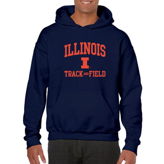 Illinois Arch Logo Track & Field Hoodie - Navy