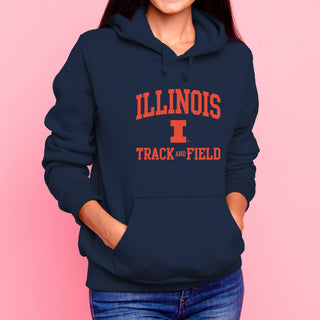 Illinois Arch Logo Track & Field Hoodie - Navy