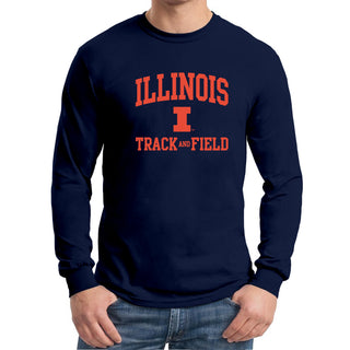 Illinois Arch Logo Track & Field Long Sleeve - Navy