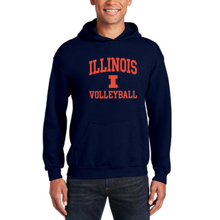 Illinois Arch Logo Volleyball Hoodie - Navy