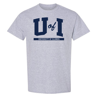 Illinois Fighting Illini Initial Arch T-Shirt - Sport Grey
