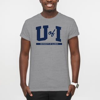 Illinois Fighting Illini Initial Arch T-Shirt - Sport Grey