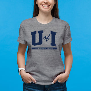 Illinois Fighting Illini Initial Arch T-Shirt - Sport Grey