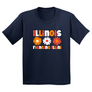 Illinois Daisy Dot Youth T-Shirt - Navy