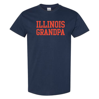 Illinois Basic Block Grandpa T-Shirt - Navy