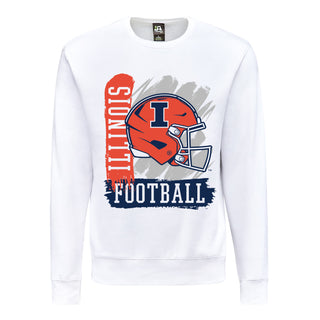 Illinois 90s Big Print Crewneck - White