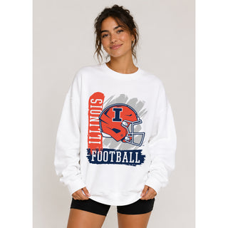 Illinois 90s Big Print Crewneck - White