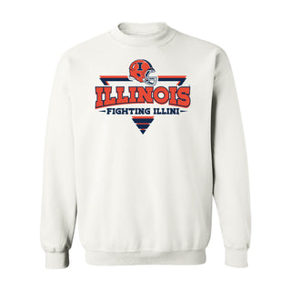 Illinois Fighting Illini Football Triangle Crewneck Sweatshirt - White