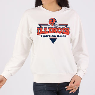 Illinois Fighting Illini Football Triangle Crewneck Sweatshirt - White