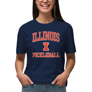 Illinois Fighting Illini Arch Logo Pickleball T-Shirt - Navy