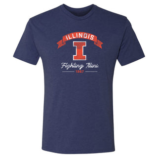 Illinois Ribbon Arc NLA Triblend T-Shirt - Vintage Navy