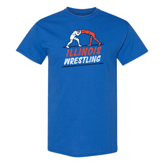 Illinois Wrestling Sketch T-Shirt - Royal