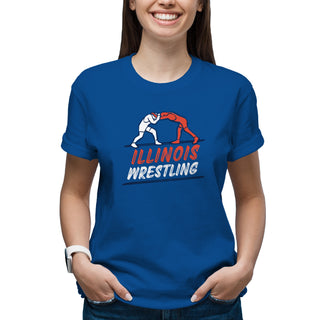 Illinois Wrestling Sketch T-Shirt - Royal