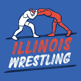 Illinois Wrestling Sketch Hoodie - Royal