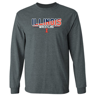 Illinois Wrestling Top Flight Long Sleeve T-Shirt - Dark Heather