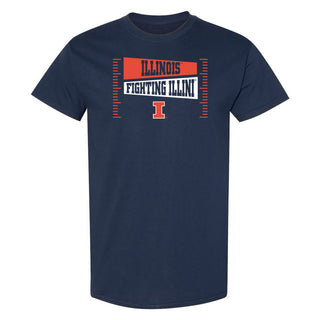 Illinois Fighting Illini Footballl Field Block T-Shirt - Navy