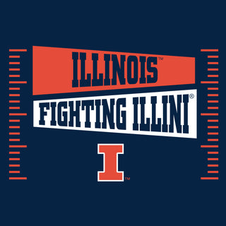 Illinois Fighting Illini Footballl Field Block Hoodie - Navy