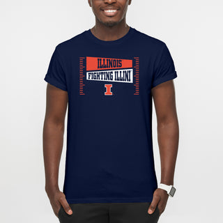 Illinois Fighting Illini Footballl Field Block T-Shirt - Navy