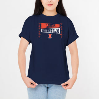 Illinois Fighting Illini Footballl Field Block T-Shirt - Navy