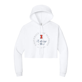 Illinois Roundabout Women’s Cropped Fleece Hoodie - White